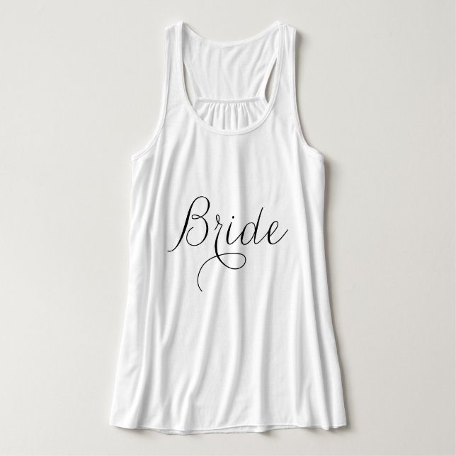 Fancy Script Typography "Bride" Tank Top (Design Front)