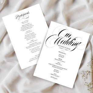 Fancy Script Wedding Day Program