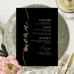 Fancy Script Wedding Menu Card For Plate<br><div class="desc">A simple chic calligraphy wedding menu card. I do offer a free customisation service,  if you have any questions or special requests,  please feel free to contact me.</div>