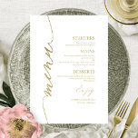 Fancy Script Wedding Menu Card For Plate<br><div class="desc">A simple chic calligraphy wedding menu card. I do offer a free customisation service,  if you have any questions or special requests,  please feel free to contact me.</div>