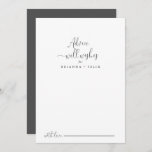 Fancy Script Wedding Well Wishes Advice Card<br><div class="desc">This fancy script wedding well wishes advice card is perfect for a modern wedding. The simple and elegant design features classic and fancy script typography in black and white. These cards are perfect for a wedding, bridal shower, baby shower, graduation party & more. Personalize the cards with the names of...</div>