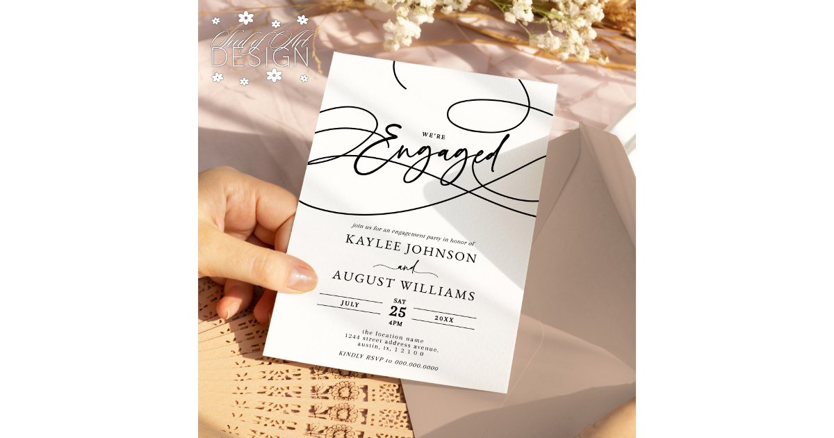 Engaged Word Script Fancy Script We're