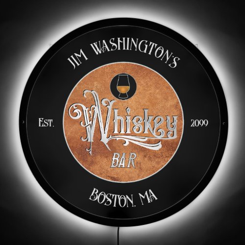 Fancy Script Whiskey Bar LED Sign