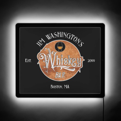 Fancy Script Whiskey Bar LED Sign