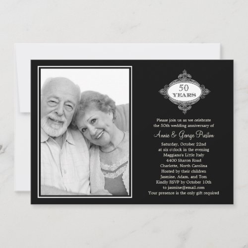 Fancy Seal Anniversary Photo Invitation