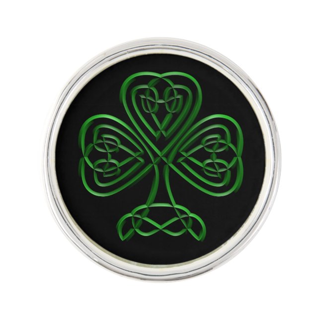Fancy Shamrock Lapel Pin (Front)