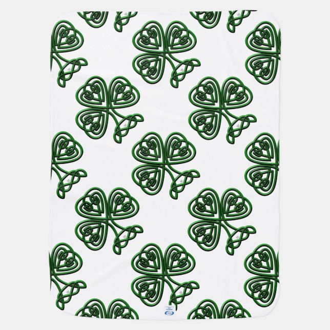 Fancy Shamrock Stroller Blanket (Back)
