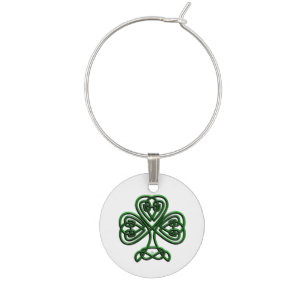 Fancy Shamrock Wine Glass Charm