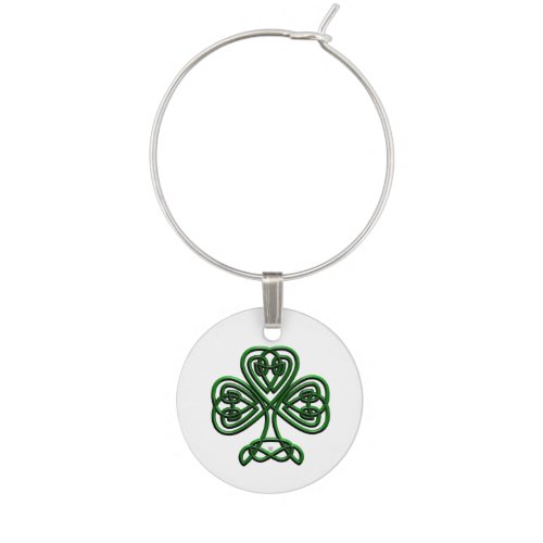 Fancy Shamrock Wine Glass Charm