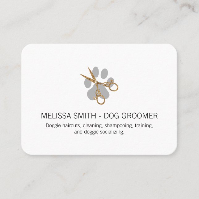 Fancy Shears Dog Groomer Appointment Card (Front)