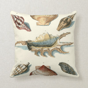 Fancy Shell Beach Throw Pillow