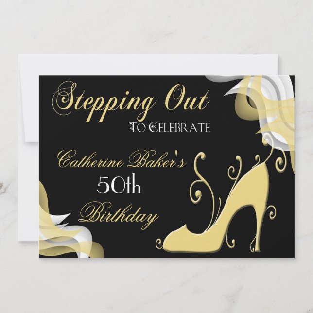 Fancy Shoe 50th Birthday Party Invitation (Front)