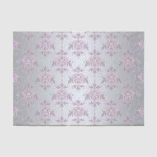 Fancy Silver and Pink/Purple Damask Tissue Paper