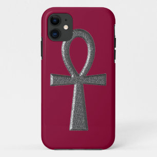 Fancy Silver Ankh iPhone 11 Case