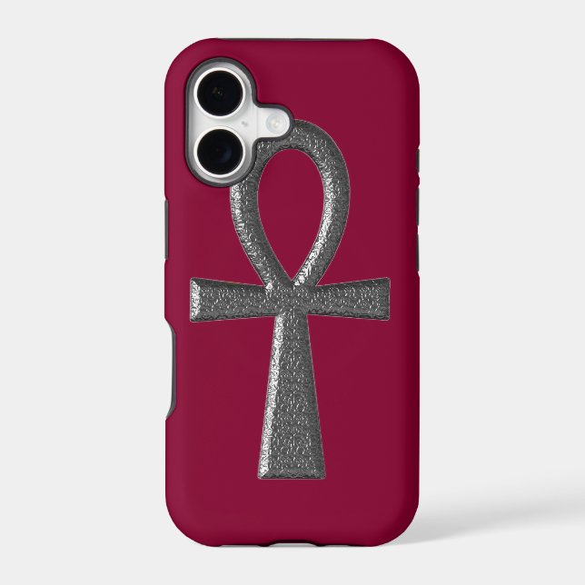 Fancy Silver Ankh Iphone Case (Back)
