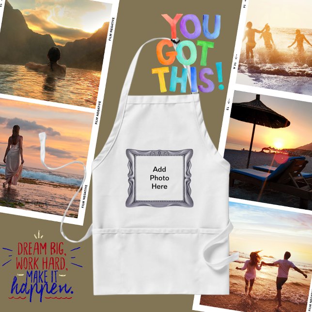 Fancy Silver Frame Add Photo Here Adult Apron (Fancy Silver Frame Add Photo Here Adult Apron)