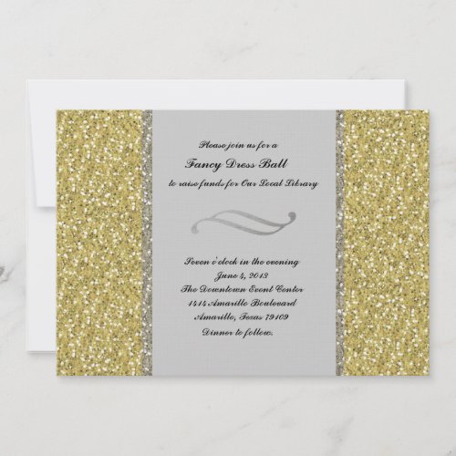 Fancy Silver Gold Glitter Event Invitation