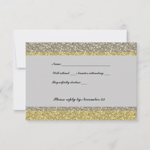 Fancy Silver Gold Glitter RSVP
