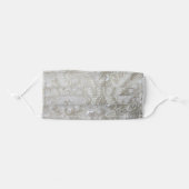 fancy sophisticated sequins pearl white lace adult cloth face mask (Front, Folded)