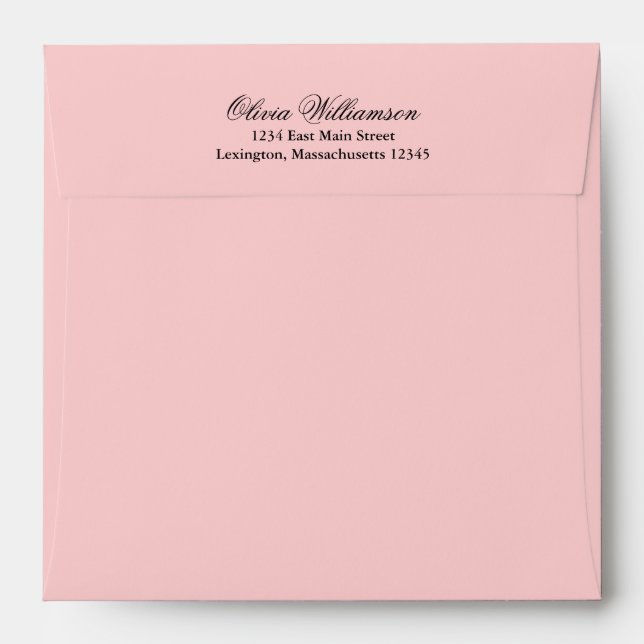 Fancy Special Delivery Pink Black Square Envelope (Back (Top Flap))