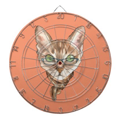 Fancy Sphynx Cat Lovers Decor Glasses Scarf Kitten Dartboard With Darts