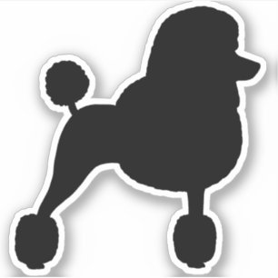 Fancy Standard Poodle Dog Silhouette Vinyl Sticker