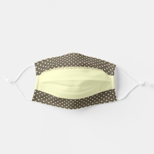Fancy Stripe Yellow and Dark Brown Retro Polka Dot Adult Cloth Face Mask