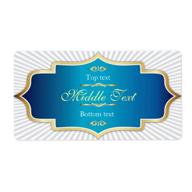 Fancy Style Jam Jelly Label Blue (Front)