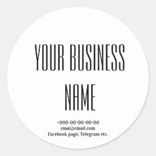 Fancy style stylish cafe, bakery, catering classic round sticker