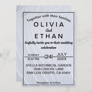 Fancy stylish chic silver Wedding Invitation