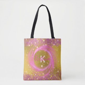 Fancy Stylish Sparkly Pink and Gold Glitter Foil  Tote Bag