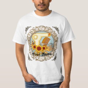 Fancy Sunflowers Beautician T-Shirt