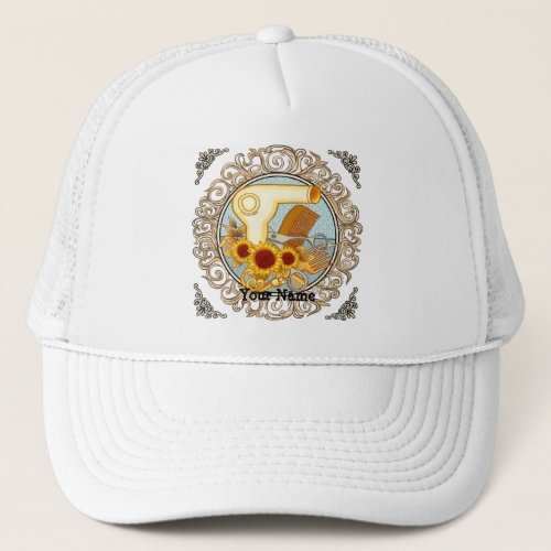 Fancy Sunflowers Beautician Trucker Hat