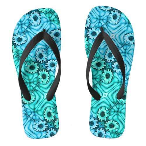 Fancy Sunflowers Flip Flops