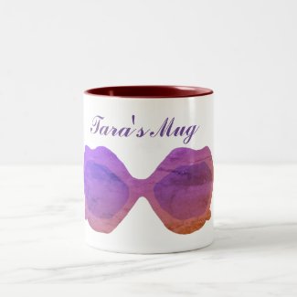 Fancy Sunglasses Custom Name Two-Tone Coffee Mug