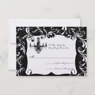Fancy Swirl Chandelier  Wedding Invitation