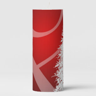Fancy Swirl Tree Holidays Christmas Xmas Design Pillar Candle