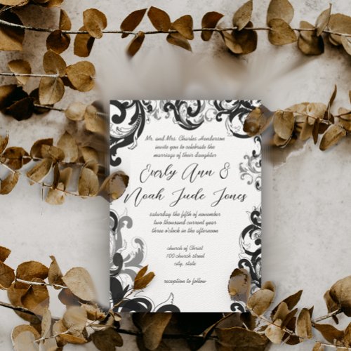 Fancy Swirl Wedding Invitation