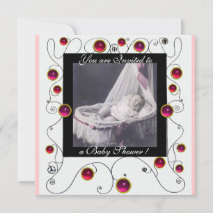 FANCY SWIRLS BABY SHOWER MONOGRAM,photo template