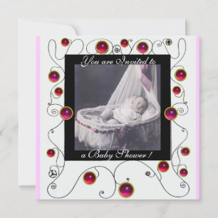 FANCY SWIRLS BABY SHOWER MONOGRAM,photo template