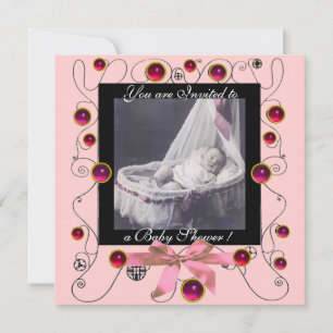 FANCY SWIRLS BABY SHOWER MONOGRAM,photo template