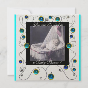 FANCY SWIRLS BABY SHOWER MONOGRAM,photo template