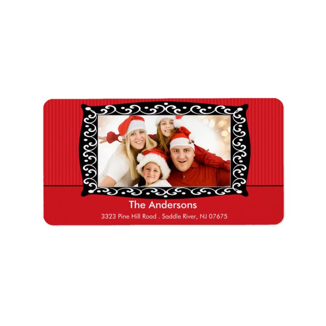 Fancy Swirls Frame PHOTO Return Address Label (Front)