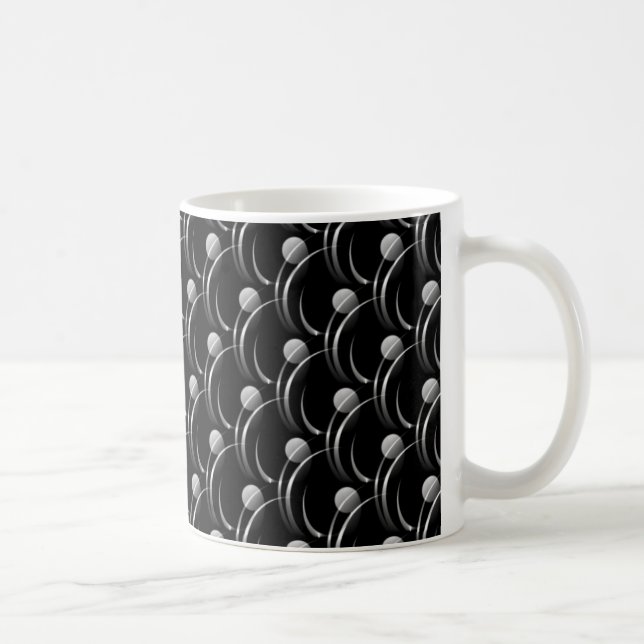 Fancy Swirls Mug, Black and Gray Coffee Mug (Right)