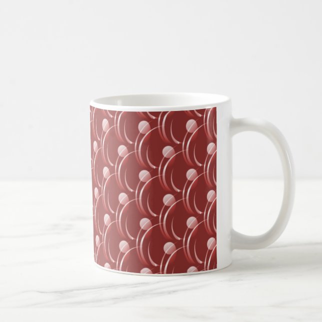 Fancy Swirls Mug, Brick Red Coffee Mug (Right)