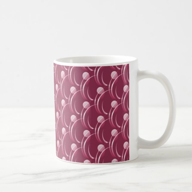 Fancy Swirls Mug, Magenta Coffee Mug (Right)