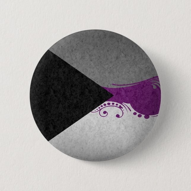 Fancy Swooped and Swirled Demisexual Pride Flag  Button (Front)