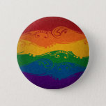 Fancy Swooped And Swirled Lgbtq Pride Rainbow Flag Button at Zazzle