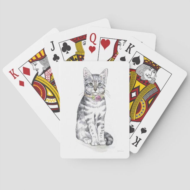 Fancy Tabby Cat Poker Cards (Back)