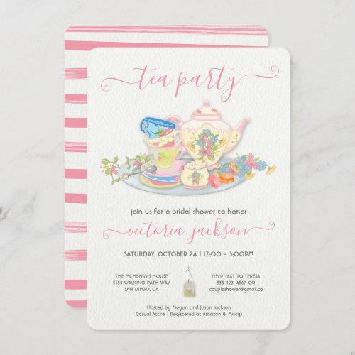Fancy Tea Party Birthday Bridal Shower Invitation